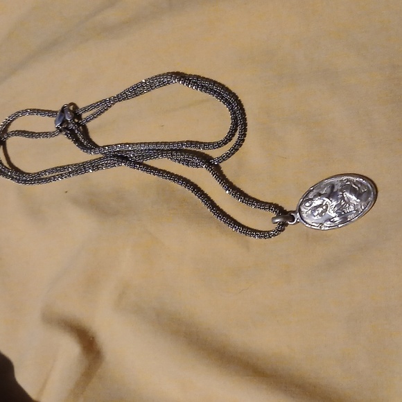 St. Christopher Silver Pendant Necklace. 925 Silver. 23 Grams. - Picture 6 of 6